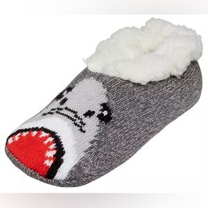 Northeast Outfitters youth Cozy Cabin Shark Aloe Infused Slipper Socks